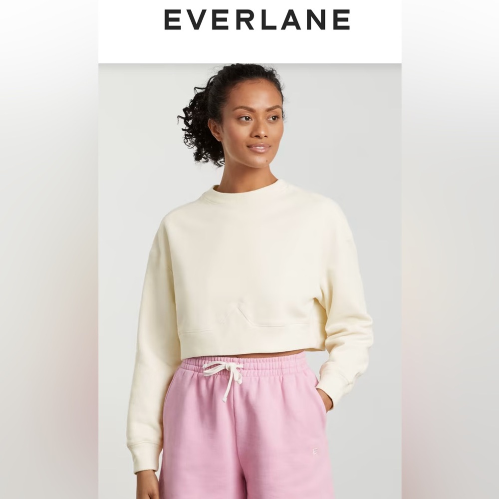 Everlane Organic Cotton Cropped Crew, color Canvas